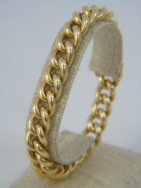 Estate 18kt Yellow Gold Heavy Link Bracelet (1 of 7)
