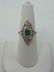 Estate Antique Art Deco Diamond & Emerald Ring - 3
