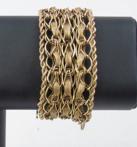 Estate Unique 14kt Yellow Gold 2.7 OZ Bracelet (1 of 6)