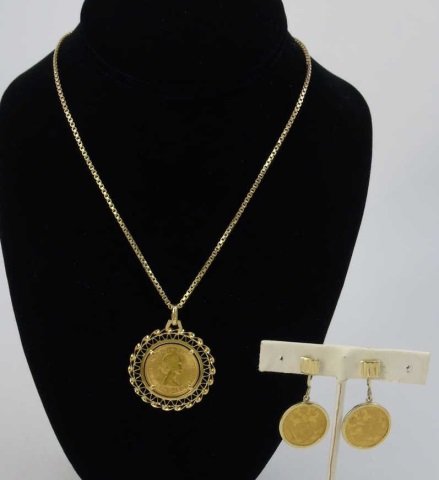 Estate 18kt Yellow Gold Coin Mount Jewelry Suite (1 of 10)