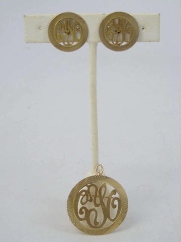 Estate 14kt Yellow Gold Pendant & Earrings Set (1 of 6)