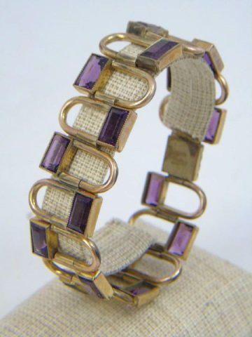 Antique Estate Gold Rolled Amethyst Bracelet (1 of 6)
