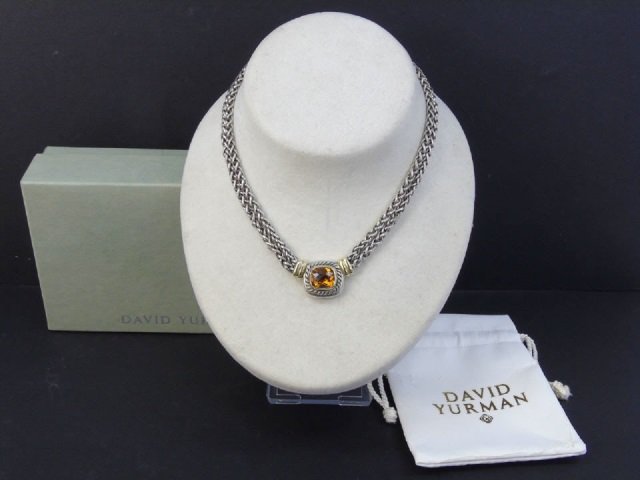 David Yurman Citrine Sterling & Gold Necklace (1 of 6)