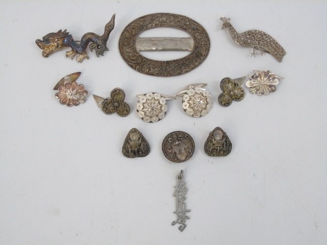 Assorted Estate Filigree Silver Jewelry Items (1 of 6)