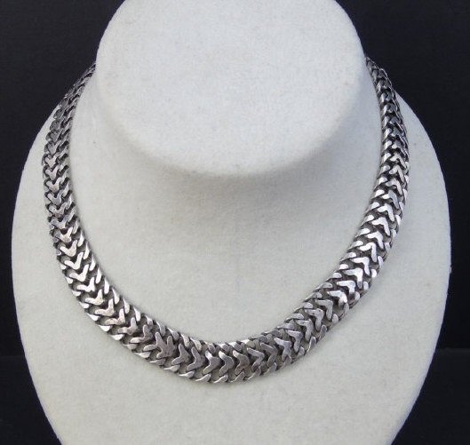 Vintage Heavy Sterling Native American Necklace (1 of 4)