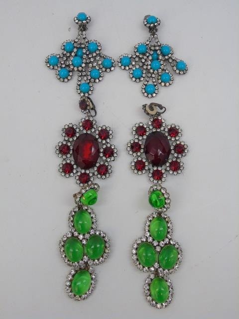 Three Pairs Vintage Kenneth J Lane Earrings (1 of 5)