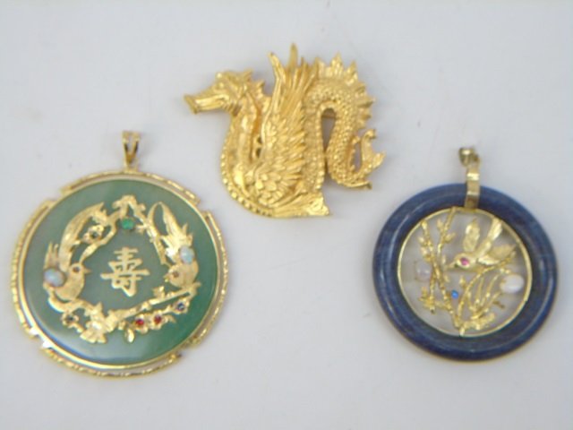 Vintage Chinese Pendants - Jade & Gemstone (1 of 6)