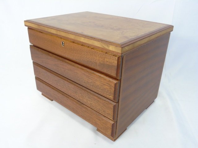 Vintage Burl Wood Table Top Jewelry Box (1 of 6)