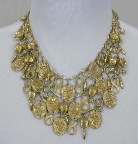 Vintage Castlecliff Gold Toned Charm Necklace (1 of 5)