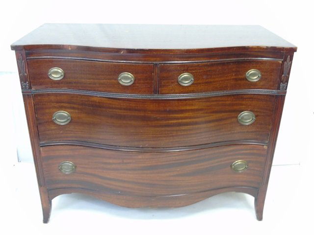 Antique 20th C Mahogany Serpentine Dresser (1 of 6)