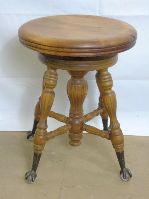 Antique Victorian Adjustable Height Piano Stool (1 of 3)