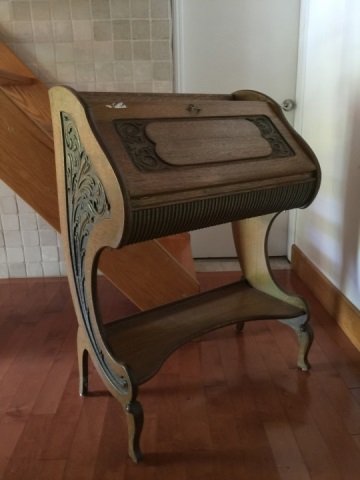 Antique C 1900 American Carved Oak Secretary Desk (1 of 8)
