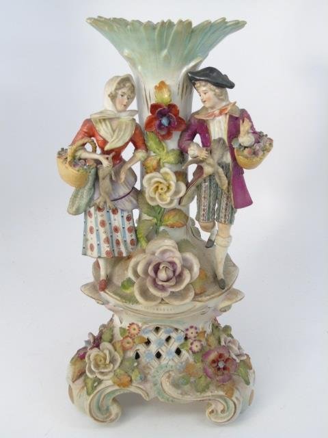 Vintage Italian Capodimonte Porcelain Vase: Vintage Italian Capodimonte Porcelain Vase. Measures 13 x 7 x 6 inches.