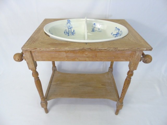 Antique Child Size Wood & Porcelain Washstand (1 of 3)