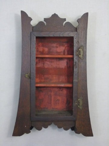 Antique Arts & Crafts Style Wall Curio Cabinet (1 of 3)