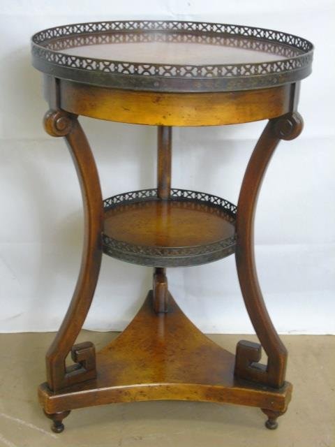 Contemporary Empire Style End Table w Gallery (1 of 5)