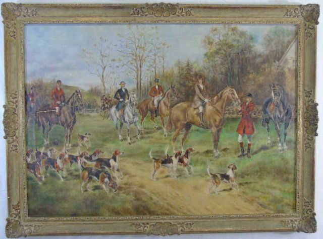 J. Curran - Framed Hunt Scene Painting (1 of 3)
