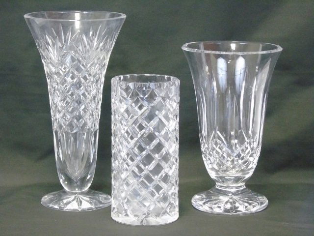 Lot of 3 Crystal Vases Waterford Galway Ceskci (1 of 5)