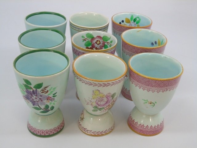 Group of  9 English Egg Cups by Adams (1 of 5)