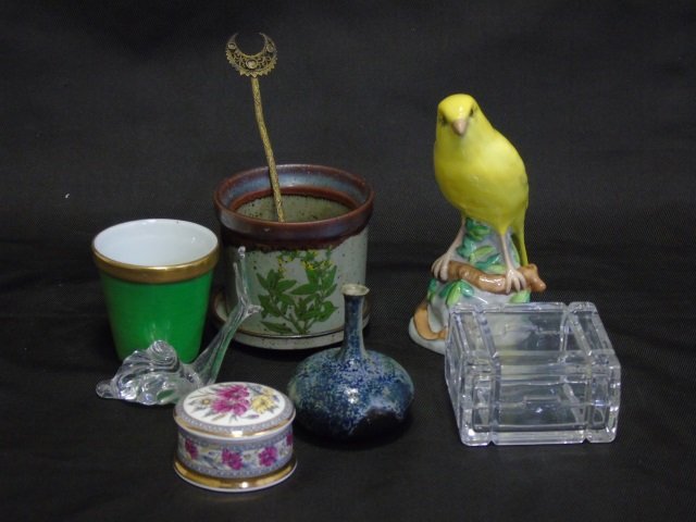 8 Table Items Spode Porcelain Bird Limoges Pot (1 of 8)