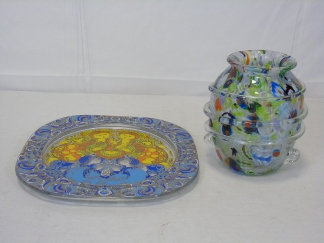 Hand Blown Glass Vase & Hand Painted Plate (1 of 7)