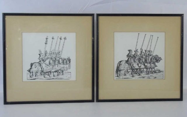 Pair Framed Prints of Knights on Horseback (1 of 5)