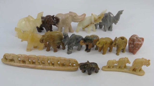 Collection of Various Stone Elephant Figures (1 of 4)