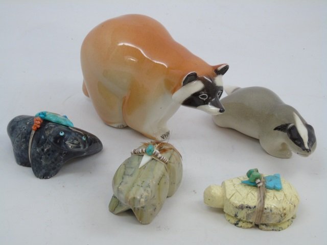 Lot of 5 Hard Stone & Glass Animal Figurines (1 of 6)