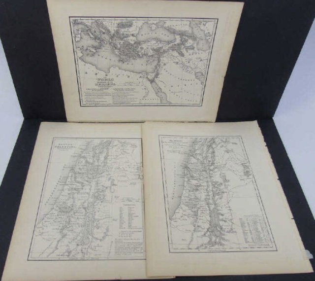 Antique 19th C Maps of Palestine & Hebrew World (1 of 4)
