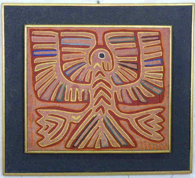 Native American Eagle Hand Stitched Textile (1 of 3)