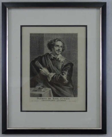 17th C Print of Van Dyke Painting of Inventor Jode (1 of 3)