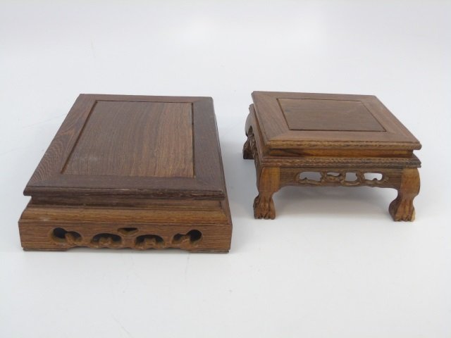 Two Carved Chinese Wood Bases for Display (1 of 5)
