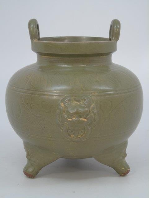 Chinese Archaic Style Foo Dog Mount Incense: Chinese Archaic Style Foo Dog Mount Incense Burner. Porcelain. Measures 7 inches in height, 6 inches in width.