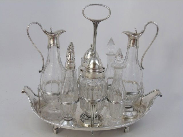 Antique English Georgian Sterling Silver Cruet Set (1 of 9)