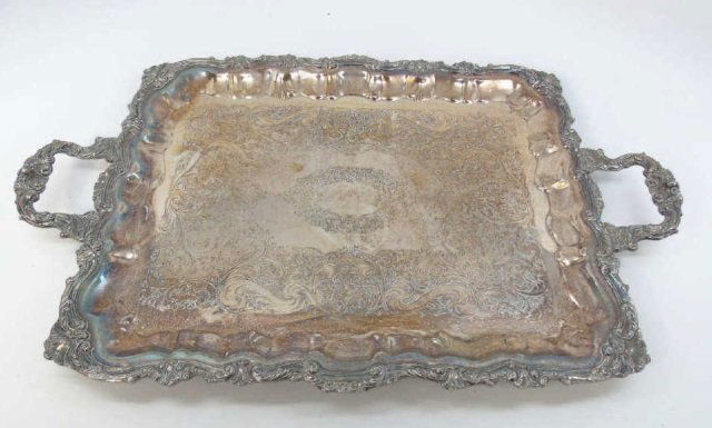 Antique English Sheffield Silver Plate Tray (1 of 4)