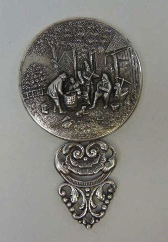 Antique Dutch Style 800 Silver Hand Mirror (1 of 4)