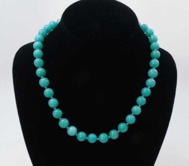 Amazonite Bead Hand Knotted Necklace Strand (1 of 3)