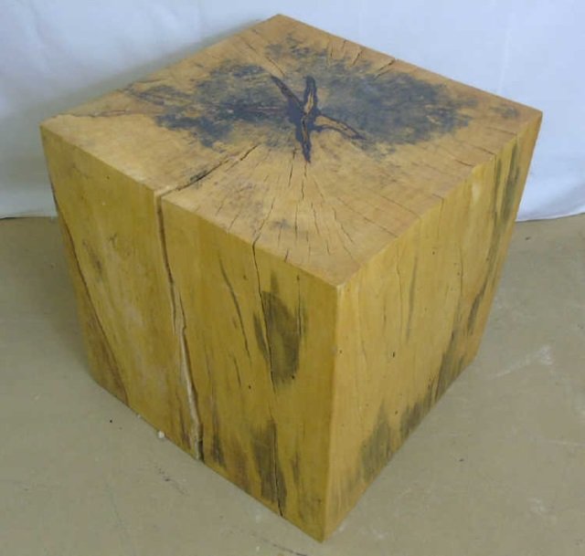 Contemporary Modern Wooden Cube End Table (1 of 3)