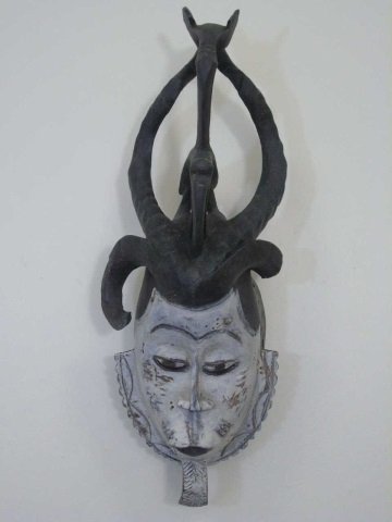 Hand Carved & Hand Painted African Libation Mask (1 of 5)