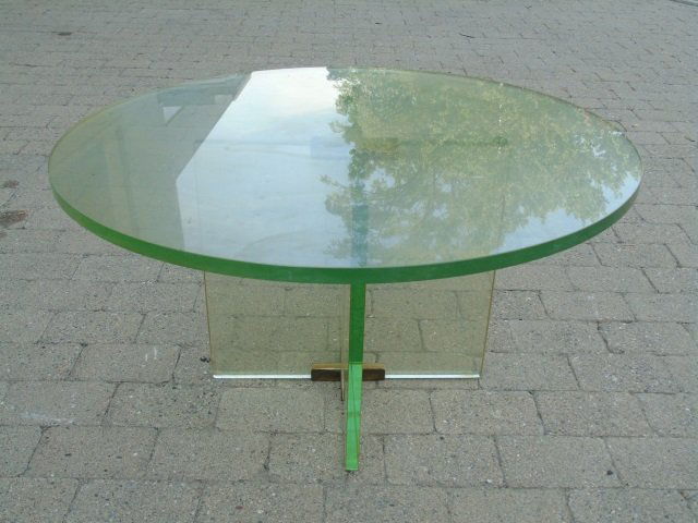 Mid Century Modern Glass Pedestal Base Table (1 of 3)
