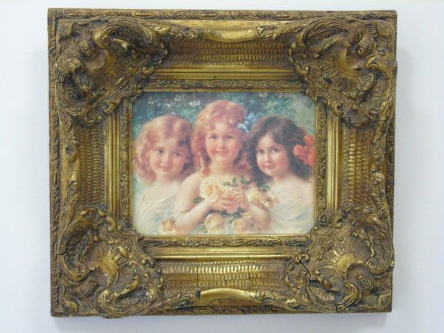 Framed Limoges Porcelain Plaque in Gilt Frame (1 of 2)