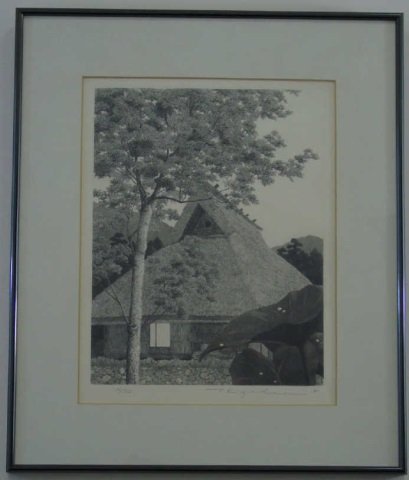 Japanese Wood Block Print Landscape Scene (1 of 5)