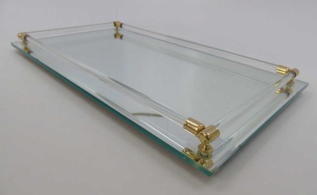 Vintage Mirrored Vanity Tray & 2 Apothecary Jars (1 of 4)