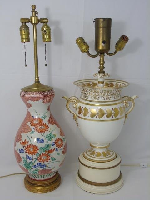 Vintage Porcelain Urn Lamp & Chinese Vase Lamp (1 of 10)