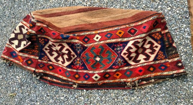 Table Cover Made of Wool Oriental Rug Remnants (1 of 4)