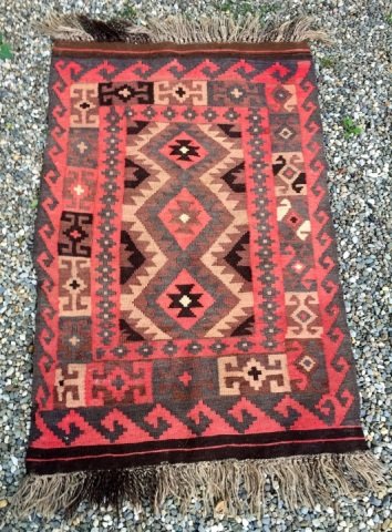 5 Small Antique Wool Scatter Rugs, in Brown & Reds (1 of 5)
