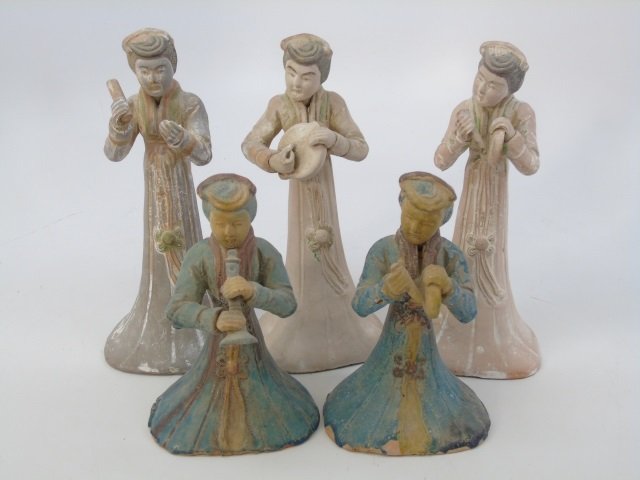 Five Chinese Handmade & Hand Painted Statues (1 of 6)