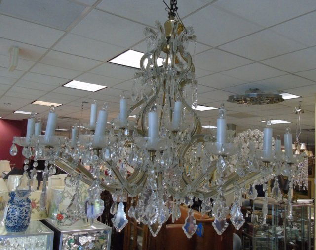 Large Antique French 24 Arm Crystal Chandelier (1 of 8)