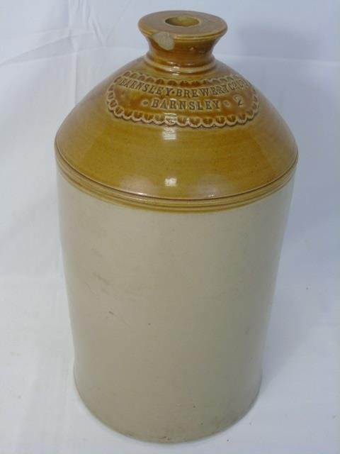 Antique English Stone Beer Crock Barnsley Brewery (1 of 3)