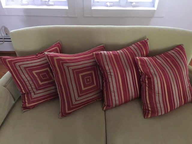 Four Custom Made Down Filled Silk Accent Pillows (1 of 3)